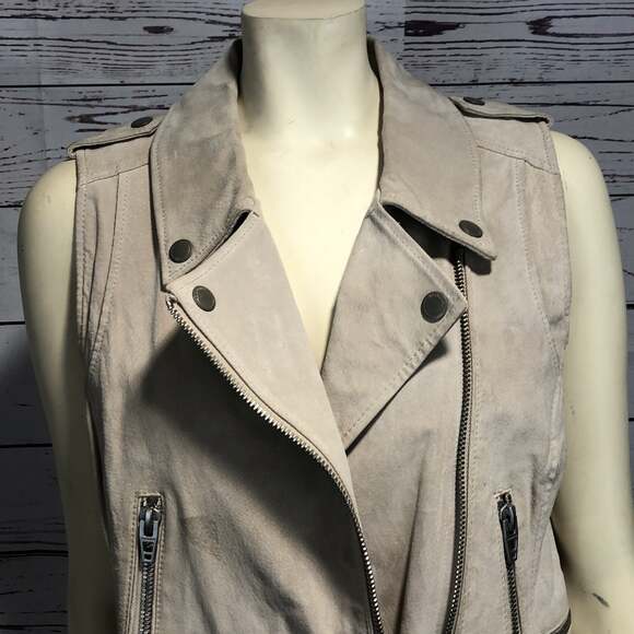 Blank NYC Suede Leather cZip Front Moto Vest size medium - Picture 5 of 12